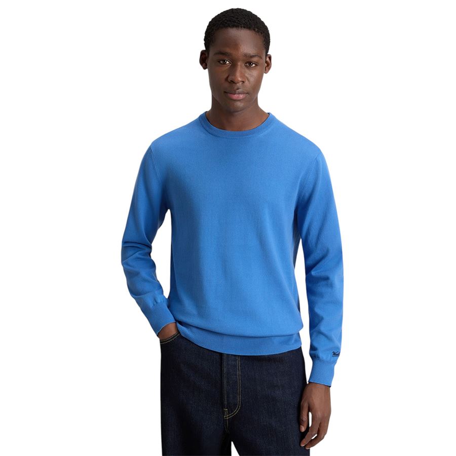 Maglia girocollo in puro cotone con logo ricamato da uomo Woolrich | CFWOKN03313115